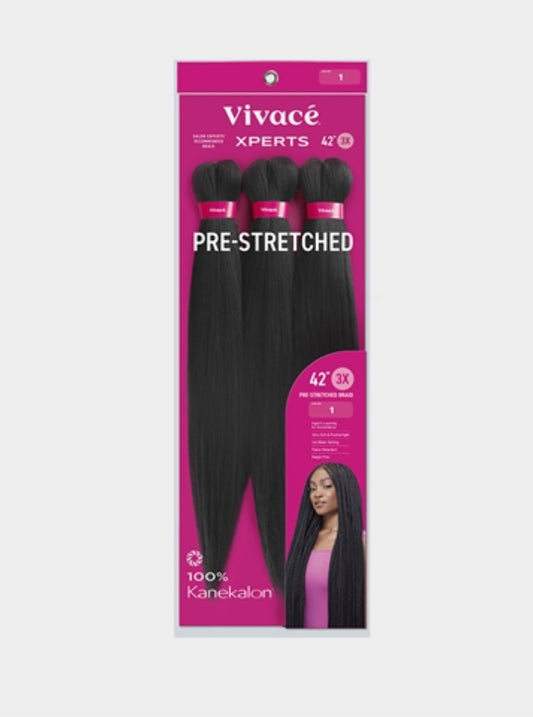 XPerts Vivace Pre-Stretched 3x Braiding Hair 42inch.