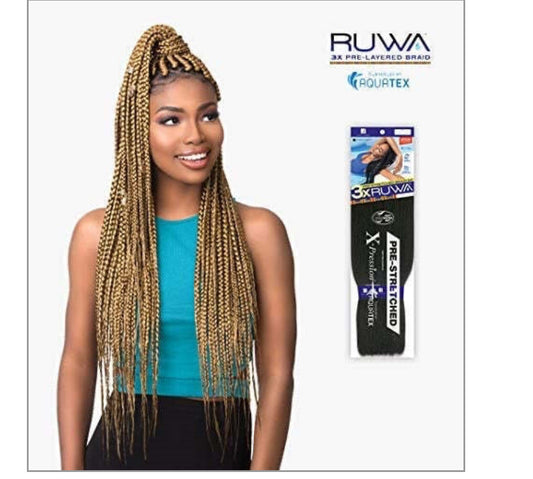 3x Ruwa Pre-Stretched Braiding Hair 24inch.