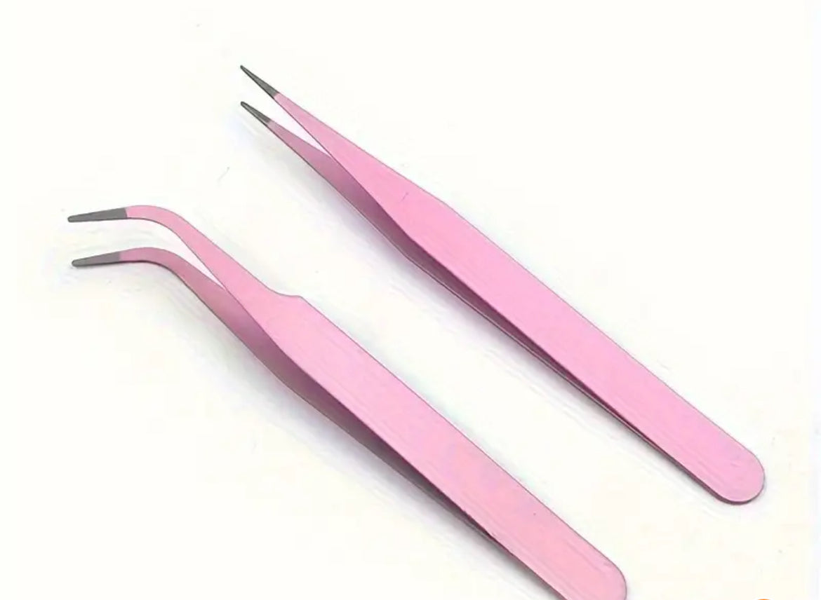 Pink Tweezers Set