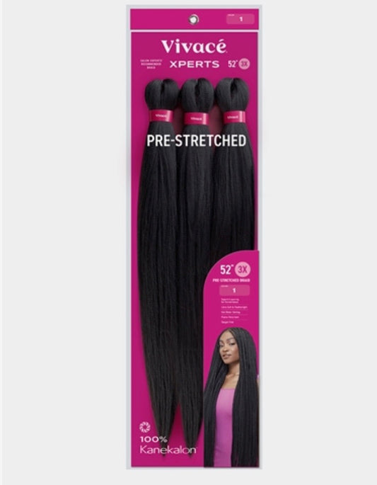 XPerts Vivace Pre-Stretched 3x Braiding Hair 52inch.